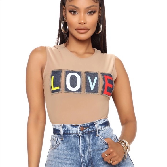 Fashion Nova- A LOVE Letter Mesh Tank- NUDE - Picture 2 of 6